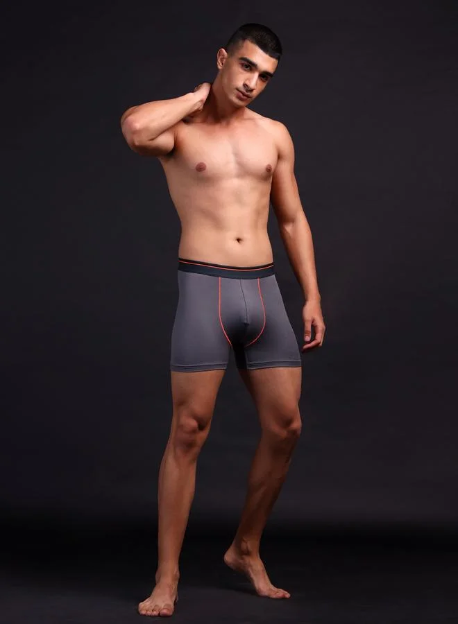 Technosport Technosport Grey Solid 4-Way Stretch Trunks