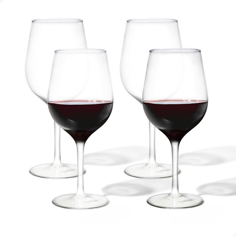 TOSSWARE Reserve 16oz Wine Set of 4 Premium Quality Tritan Dishwasher Safe  Heat Resistant Unbreakable Plastic Cocktail Glasses 4 Count Pack of 1 Stemmed