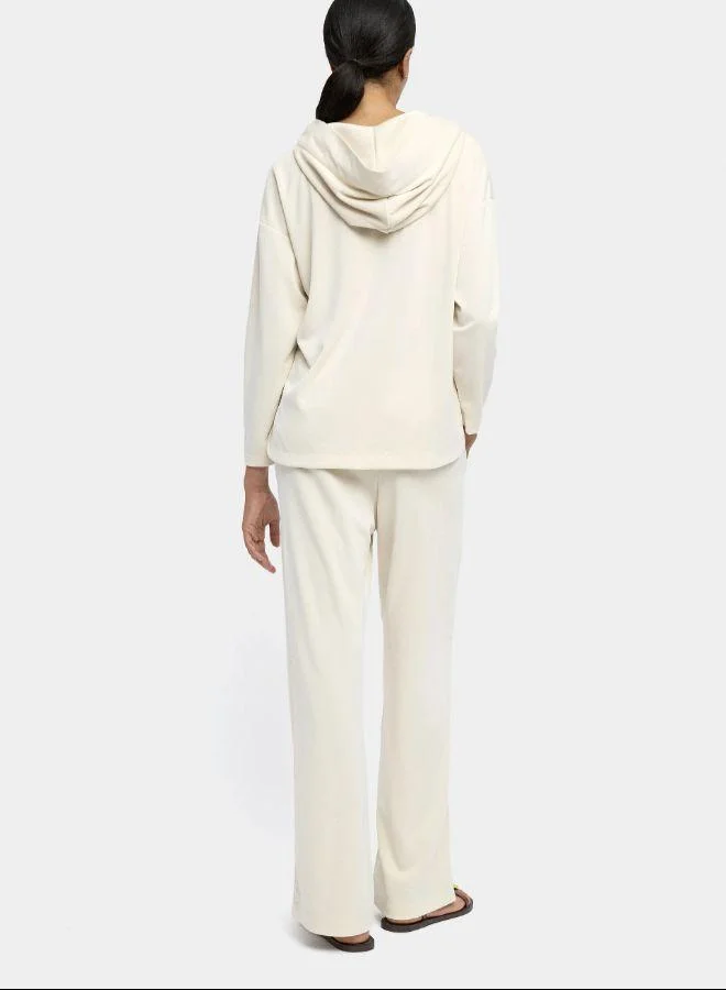 PARFOIS White Fluid trousers with elastic waist for Women | Best Price UAE