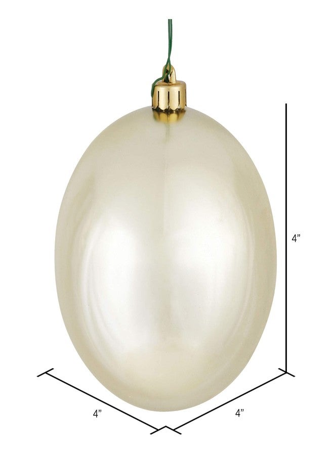 Vickerman 4" Champagne Shiny Ball Ornament - 6 per Bag - Shatterproof Plastic - Reliable and Durable Hanging - Shiny Finish Ornaments - Unique Ornaments - Image 2