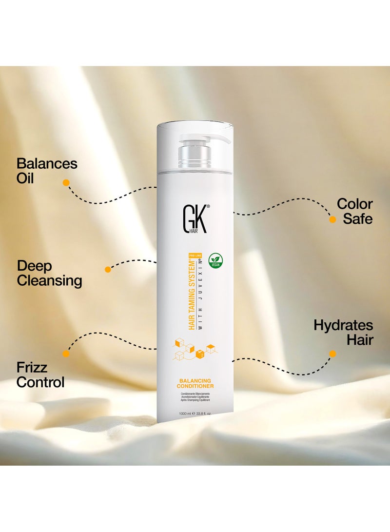 GK Hair Balancing Conditioner (33.8 Fl Oz/1000ml) For Oily Color Treated Hair Daily Use After Shampoo Conditioning Deep Cleanser Impurities Remover Restores pH Levels - Image 4