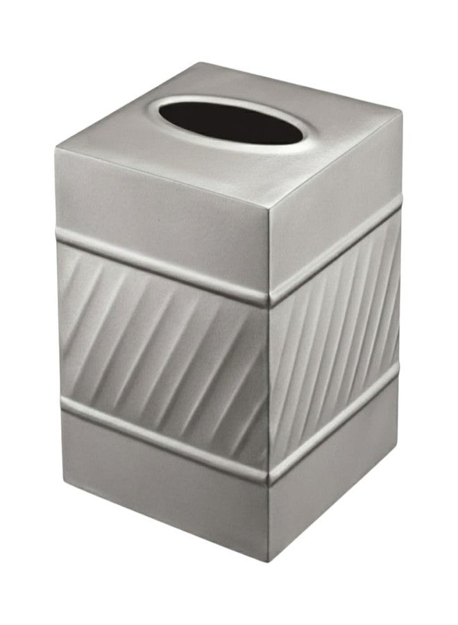 Monarch Abode علبة مناديل ورقية مصنوعة يدويًا من مونارك أبود 39427، بغطاء مربع وموزع، بنقشة مموجة، إكسسوارات معدنية للزينة في المكتب والحمام، علبة مناديل ورقية مزخرفة، من البيوتر - Image 1