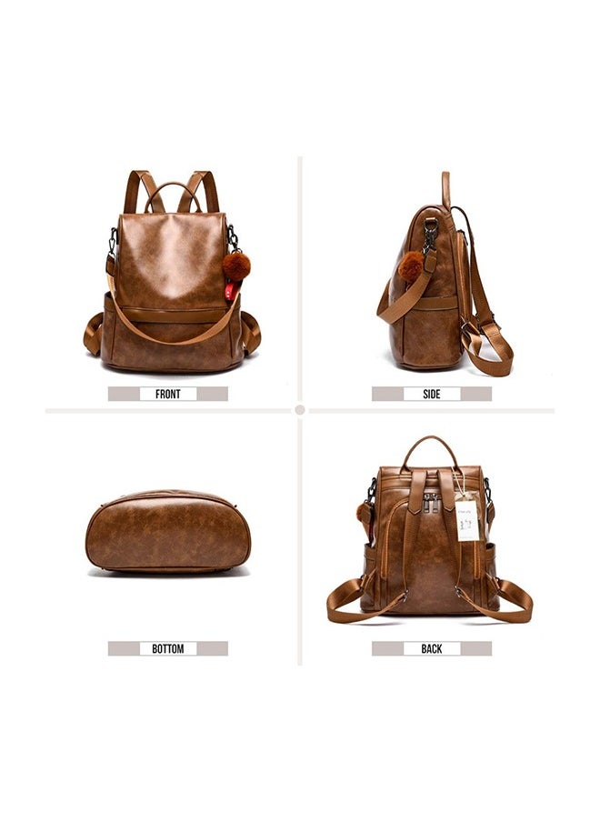 Generic - Anti-theft Casual Shoulder Backpack Soft Leather Mommy Large-Capacity Backpack Trendy Fashion Women Bag - Image 1