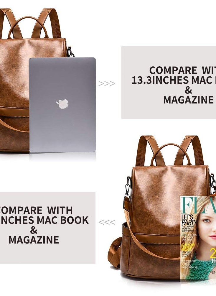Generic - Anti-theft Casual Shoulder Backpack Soft Leather Mommy Large-Capacity Backpack Trendy Fashion Women Bag - Image 1