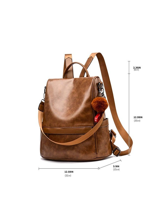 Generic - Anti-theft Casual Shoulder Backpack Soft Leather Mommy Large-Capacity Backpack Trendy Fashion Women Bag - Image 1
