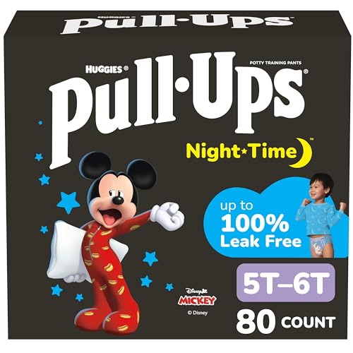 Pull-Ups Boys' Night-Time Potty Training Pants, Size 5T-6T Overnight Training Underwear (46-60 lbs), 80 Ct - Image 1