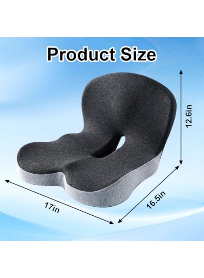 كيلا وسادة مقعد ووسادة دعم قطنية، وسائد كرسي مكتب من إسفنج الذاكرة للظهر والأرداف، وسائد مقعد السيارة ووسائد دعم الظهر مع غطاء قابل للغسل، تقلل الضغط على عظم الذنب وتخفف الألم - Image 3