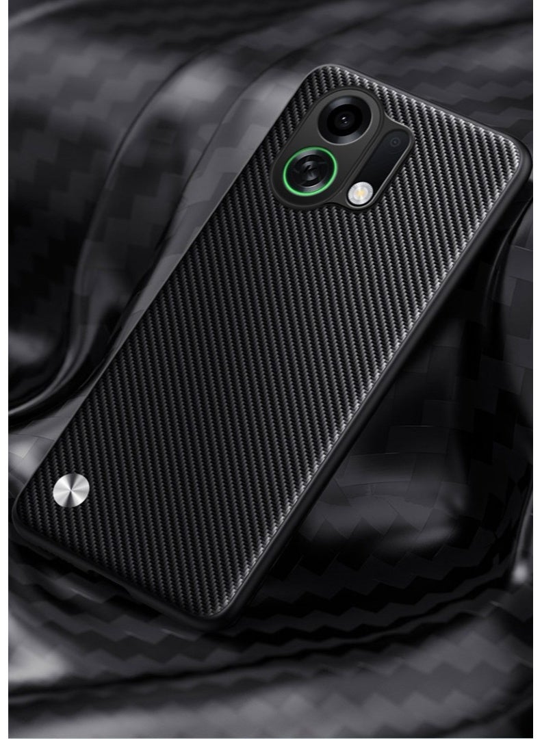 جراب / كفر لجهاز OPPO K13 Turbo 5G / OPPO K13 Turbo Pro 5G – سلسلة ألياف الكربون الفاخرة بنقشة الكاربون، بظهر جلد PU فاخر وجوانب TPU مرنة مقاومة للصدمات، وظهر مقاوم للخدوش