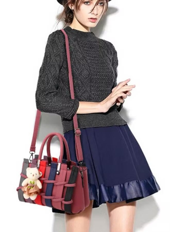 Goolsky Bear Striped Crossbody Bag Red - Image 2