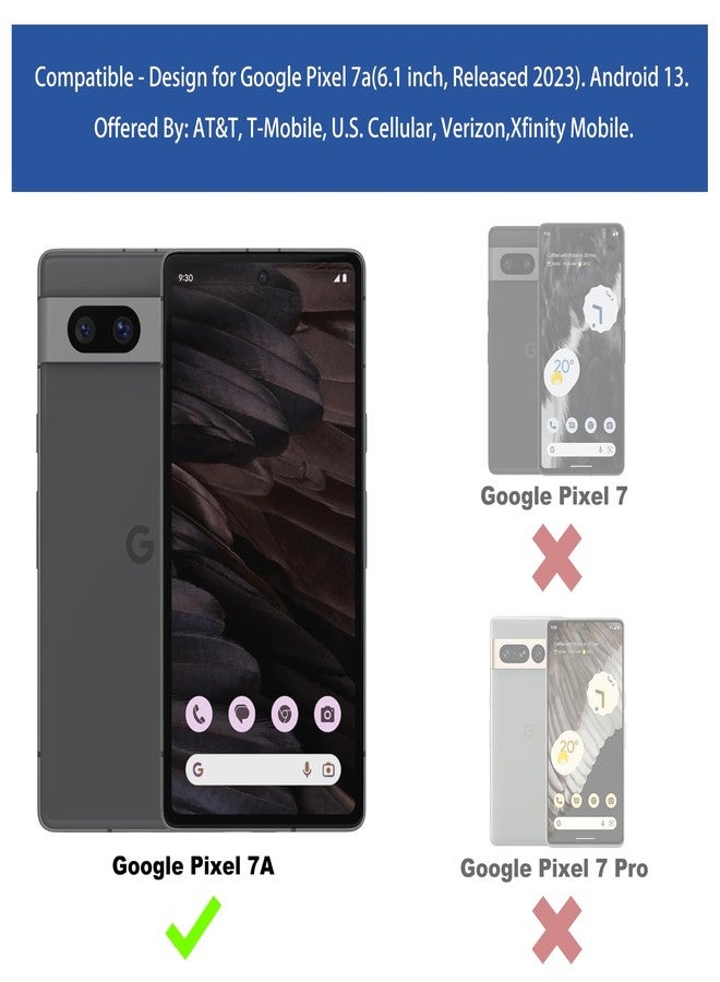Ailiber for Google Pixel 7a Phone Case, Pixel 7A Holster Case with Screen Protector Tempered Glass, Swivel Belt Clip, Kickstand Holder, Slim Shockproof Shell Full Body Phone Cover for Google 7a-Black - Image 2