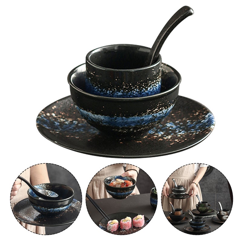 2 Sets Sushi Restaurant Ceramic Bowl Ceramic Bowl Dish Set Four-piece Bowl - Image 3