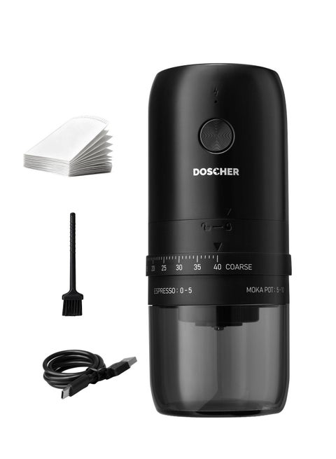 Portable V60 Burr Coffee Grinder with 40 Adjustable Settings & 25g Capacity, 1800mAh Rechargeable Coffee Bean Grinder with Conical Ceramic Burr, for Travel, Camping, Office, Espresso, etc