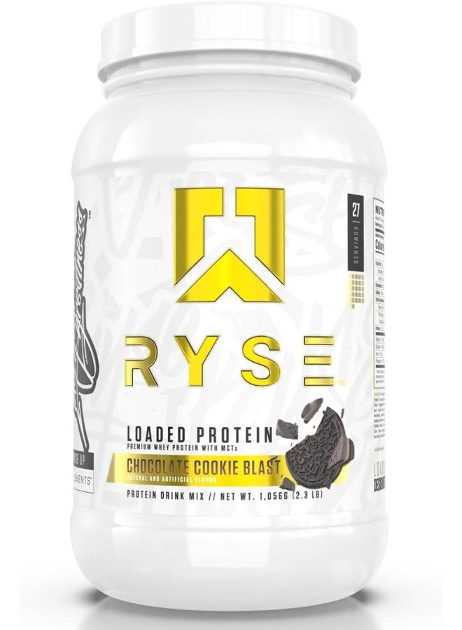 RYSE Up Supplements Ryse Core Series Loaded Protein | Build, Recover, Strength | 25G Whey Protein | Added Prebiotic Fiber And Mcts | Low Carbs & Low Sugar | 27 Servings (Chocolate Cookie Blast) - Image 1