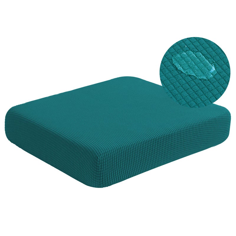 NC HOME Water Resistant Stretch Sofa Seat Cushion Covers Stretch Furniture Protector Soft Flexibility Loveseat Cushion Cover with Elastic Bottom for Camper Medium Dark Teal