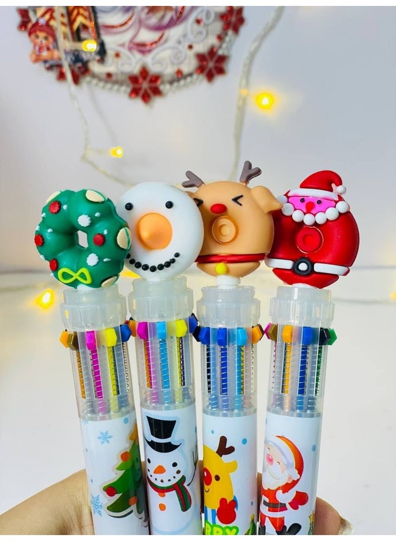 كريسماس قلم قلم الجاف الالوان  القلم : 10 لون باشكال  الكريسماس المختلفة  عدد 10 - Image 3