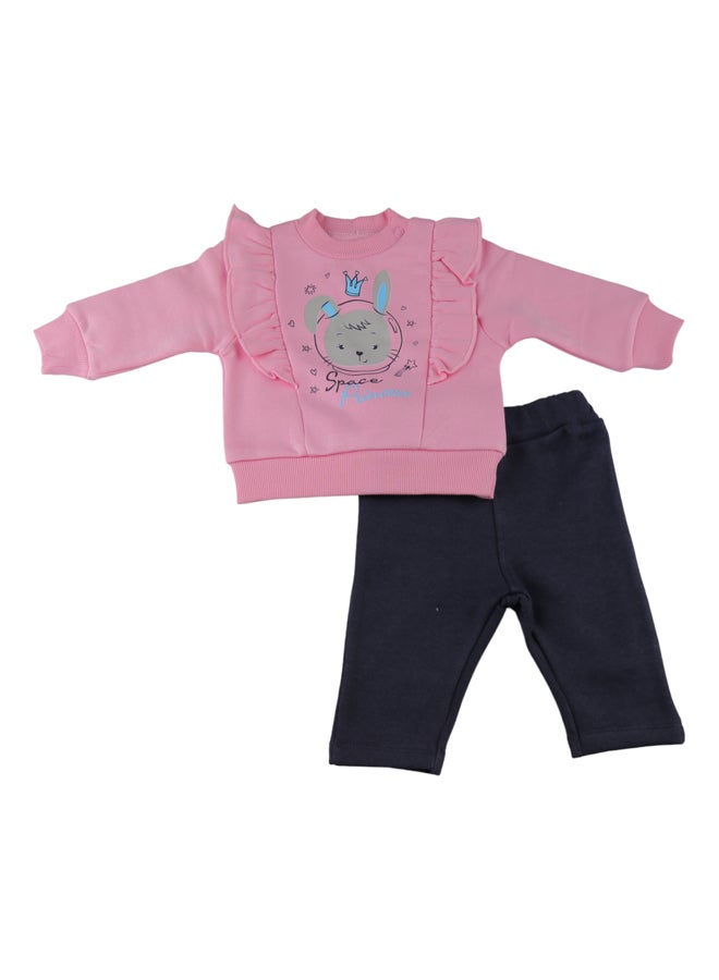 El Sayaad Baby Girls Pants & Sweatshirt Set 
