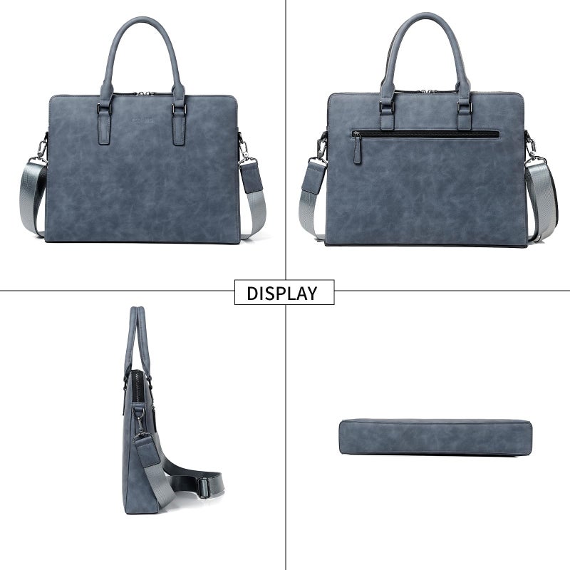 FSD.WG FSD. WG Business Bag Leather Messenger Bag Water Resistant Business Travel Briefcase Handbag Briefcase for Men - Image 4