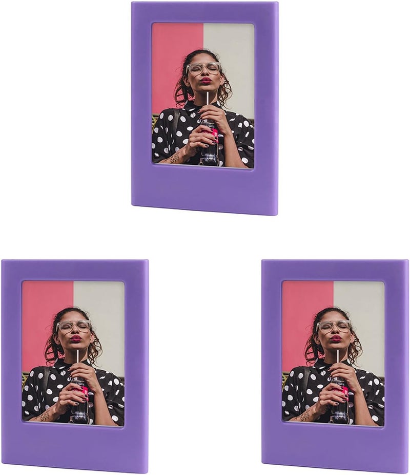 Adjustable Refrigerator Photo Frame Holder For 3.5 Inch Snapshots Purple Wall Decor - Image 1