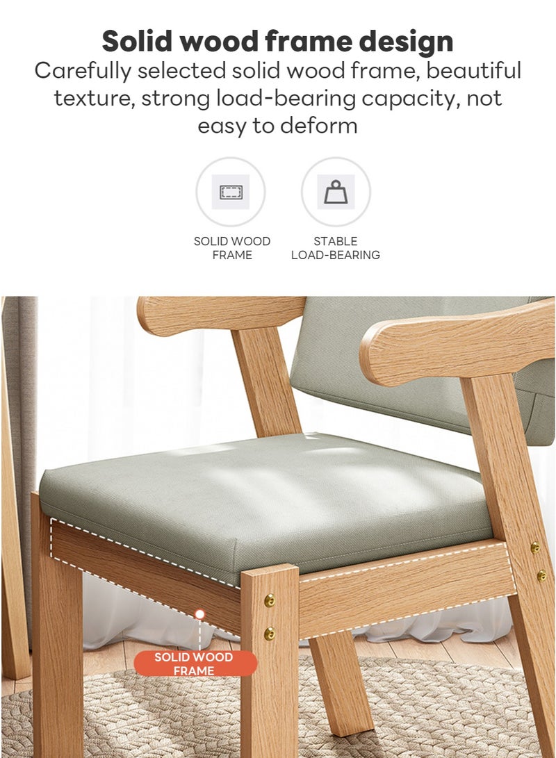 Sharpdo Modern Simple Home Backrest Solid Wood Chair, Dining Chair with Armrests 49*50*75CM - Image 4