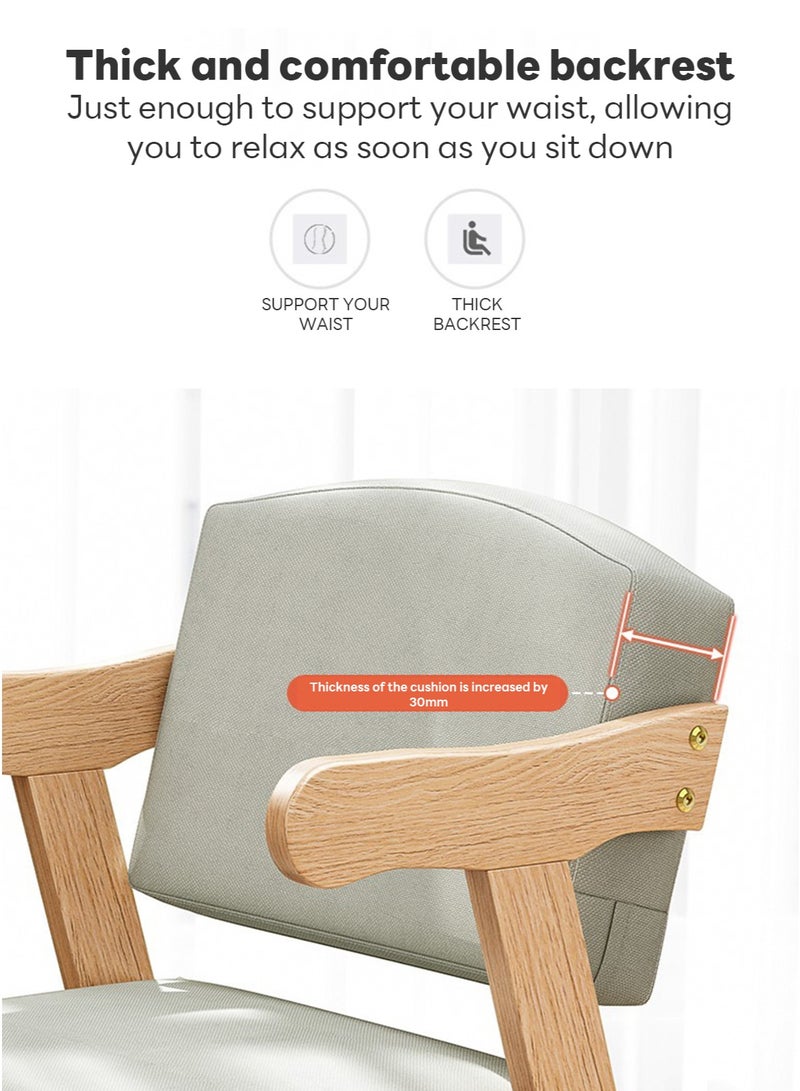 Sharpdo Modern Simple Home Backrest Solid Wood Chair, Dining Chair with Armrests 49*50*75CM - Image 3