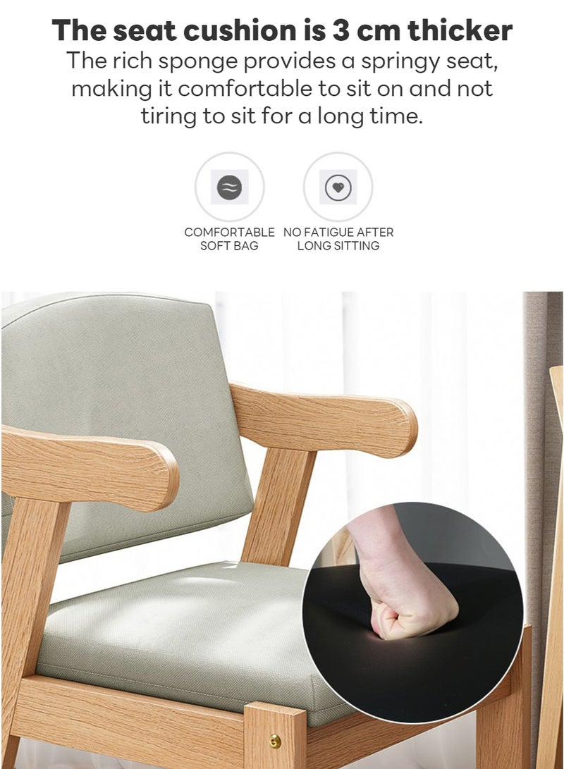 Sharpdo Modern Simple Home Backrest Solid Wood Chair, Dining Chair with Armrests 49*50*75CM - Image 2