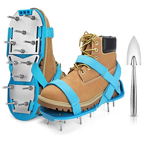 DenForste Lawn Aerator Shoes for Grass - Pre-Assembled Grass Aerator Shoes for Lawn - Soil Yard Aerator Tool for Aerating Patio Garden - Image 1