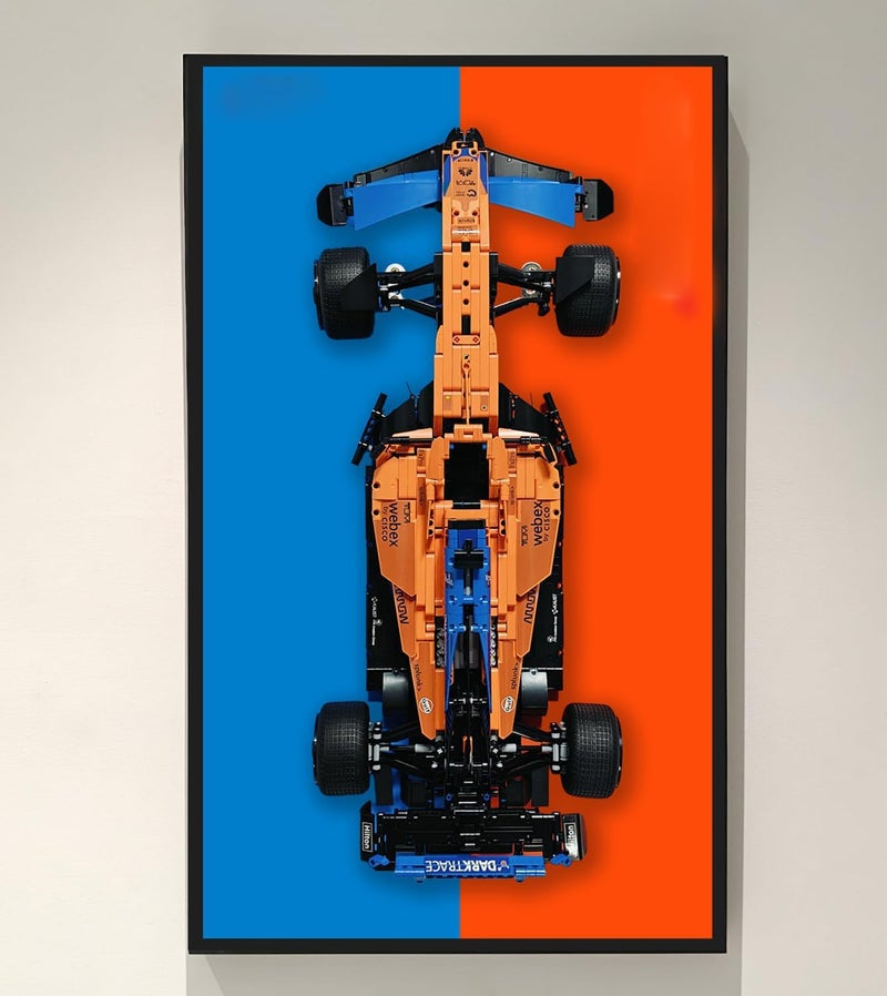 WETCEAOM Display Wallboard Compatible with Lego Technic McLaren 42141 2022 Replica Race Car Display Gift Ideas Compatible with Lego Car Wall Mount Frame Fans 197 x 315 in No Model - Image 2