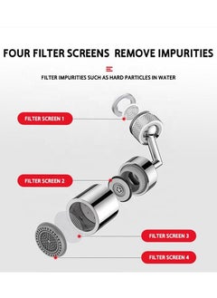 Universal Splash Filter Faucet - 720 Degree Swivel Anti-Splash Oxygen Rich Foam Rotatable Faucet Sprayer Head with 4 Layer Mesh Filter - pzsku/Z1A7CFB35F3823B488FF6Z/45/_/1710122426/d41a402e-86ea-4425-886b-52065924fa48