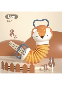 Generic Children's Cartoon Elephant Lion Deer Accordion Music Caterpillar Baby Pacifying Musical Instrument Early Education Toy-Color:Lion Music Accordion (color Box Packaging)  - Image 1