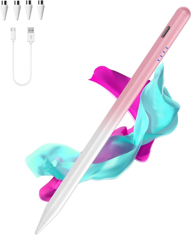 Luntak Stylus Pens for Touch Screens,Type-C Tablet Pen with 4 Pom Tips - Image 1