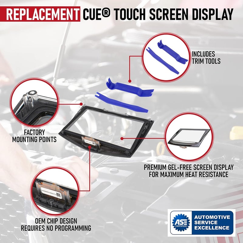 AA Ignition Replacement CUE Touch Screen Display for Cadillac Vehicles - ATS, CTS, ELR, Escalade, ESV, SRX, XTS - Gel-Free Infotainment Screen - Image 4