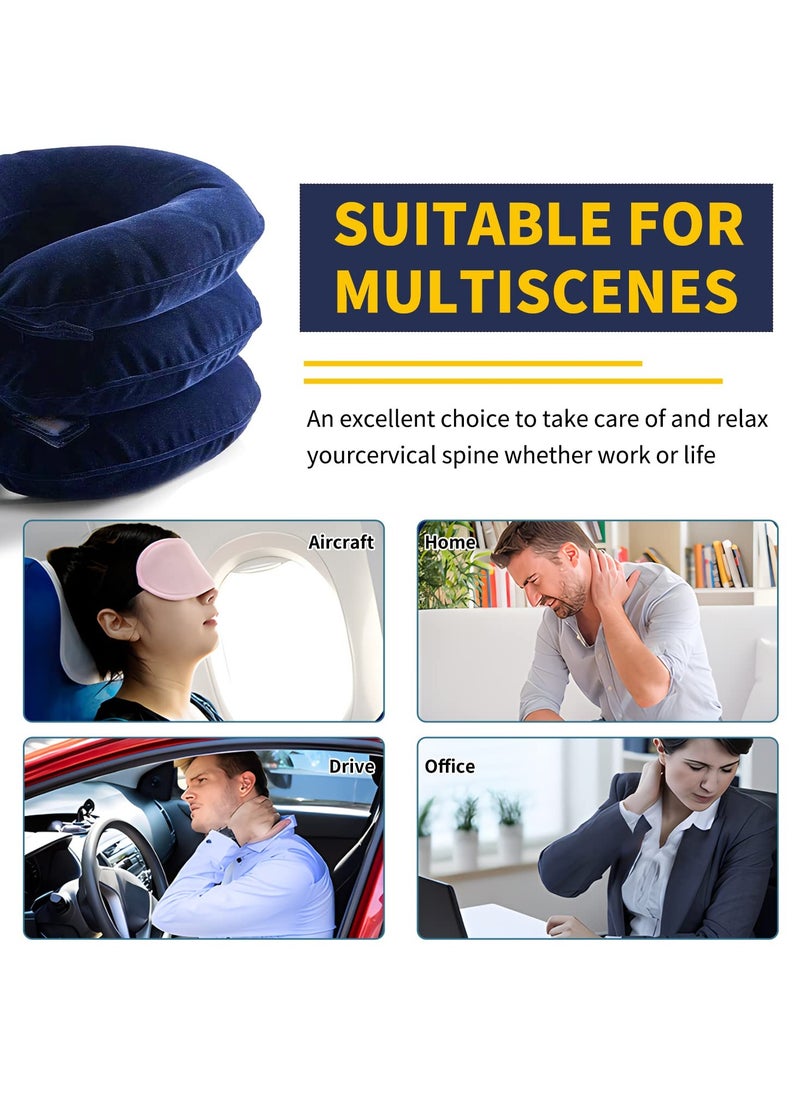 Chabeia Cervical Neck Traction Device, Neck Pain Relief, Adjustable, Inflatable ,Neck Stretcher, Neck Brace, Neck Traction Pillow ,for Neck Decompression ,and Neck Tension Relief (Blue)  - Image 3