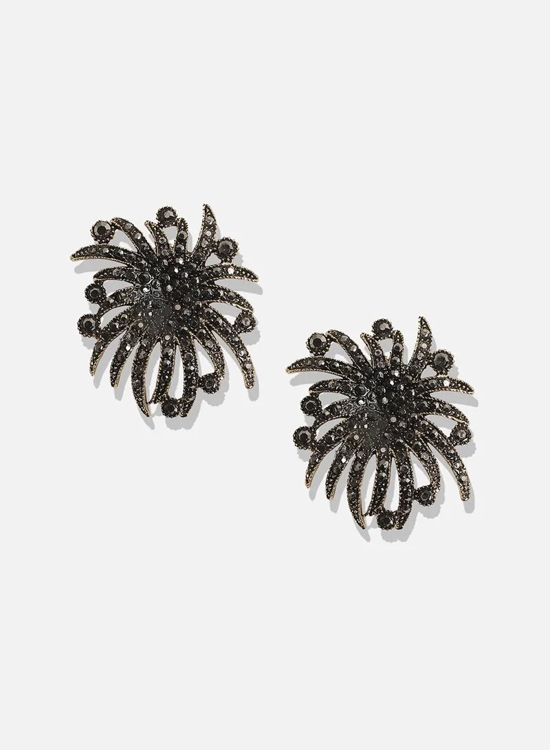 سوهي أقراط الزهرة البرية - فضية داكنة