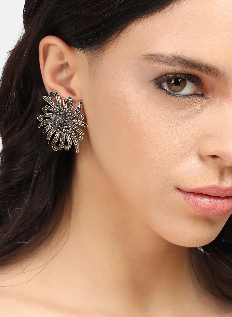 سوهي أقراط الزهرة البرية - فضية داكنة