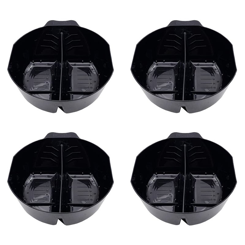Colortrak Stackable Double Color Bowl 4 Pack With Divider Perfect for Double Process Color Measurement Markings Inside Bowl Stackable for Storage Black