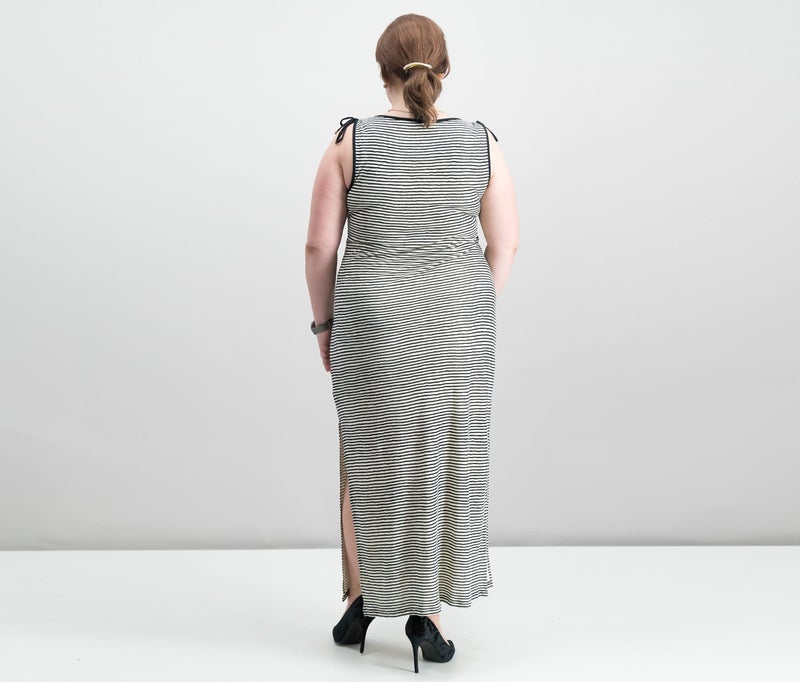 RALPH LAUREN فستان ماكسي بدون أكمام، أسود بولو وبارشمنت - Image 2