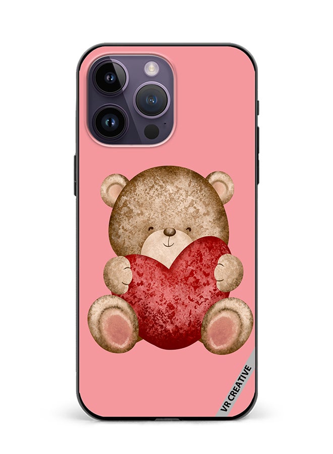 VR CREATIVE Protective Case Cover For Apple iPhone 15 Pro Max Bear Love Design Multicolour - Image 1