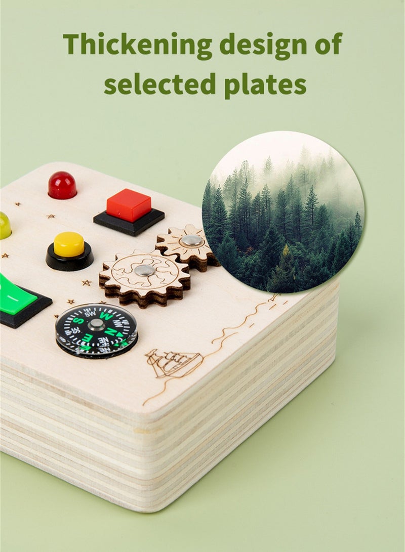 Wooden toy LED switch analog circuit board busy board early education educational toys - Image 2