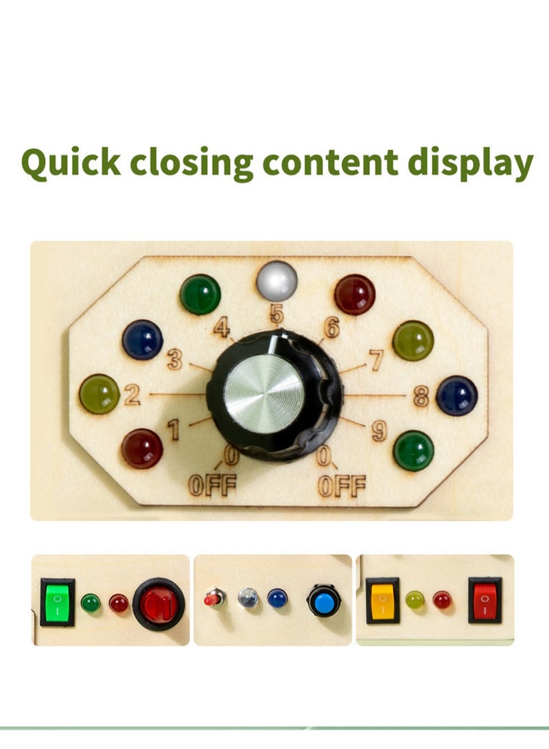 Wooden toy LED switch analog circuit board busy board early education educational toys - Image 3