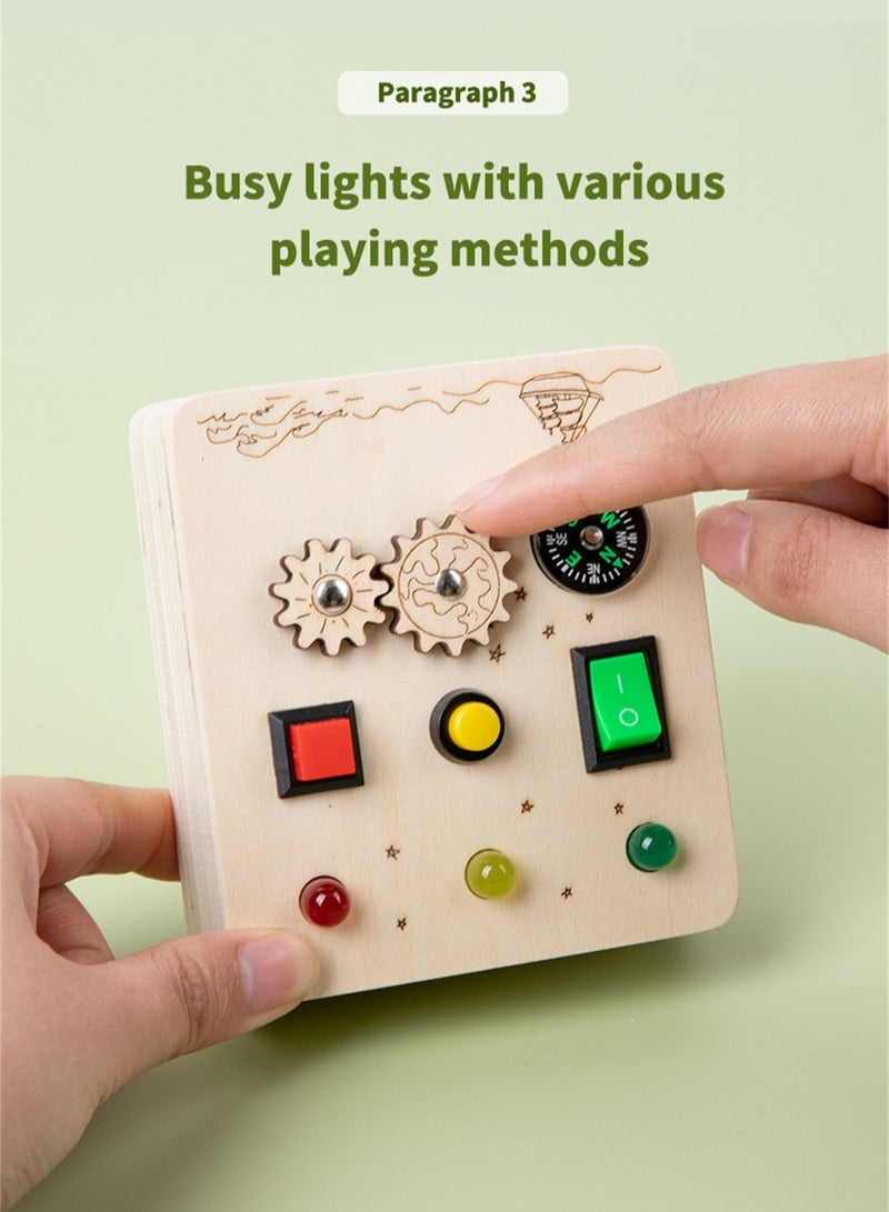 Wooden toy LED switch analog circuit board busy board early education educational toys - Image 5