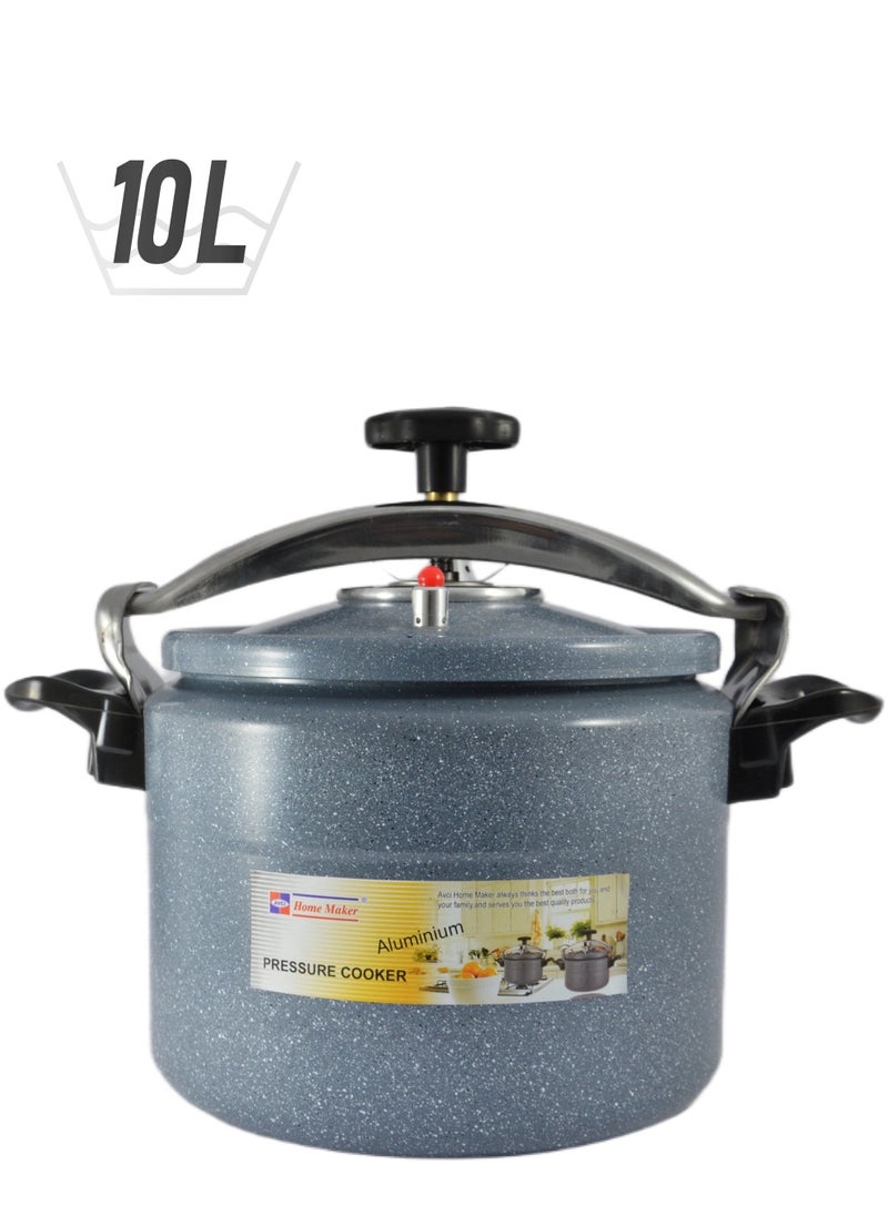 Homemaker 26 cm / 10 ltNone Ceramic Coating Aluminium Pressure Cooker with Induction Base - 26cm - 10 Liter Capacity - Grey Grey  - Image 1