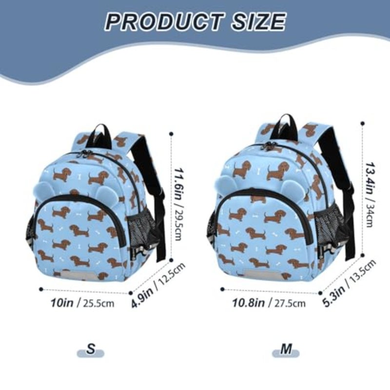 Cute Dachshund Dog Backpack Leash Preschool Backpack Toddler Backpacks for Girls Boys 3-6 Anti-Lost Baby Harness M - Image 2