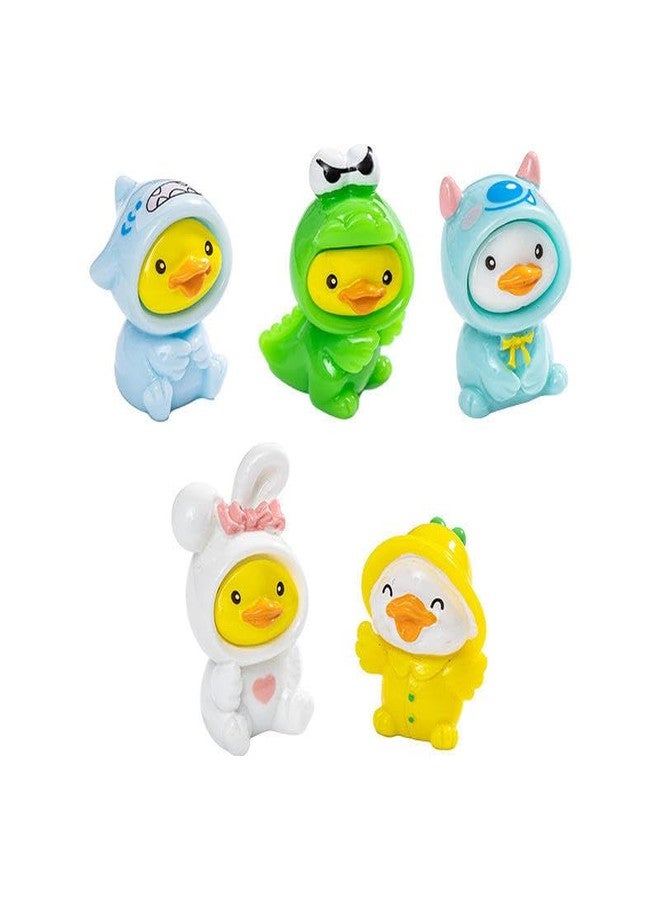 ARUNA DECOR Miniature Ducks Set of 5 for Fairy Garden Decor, Dollhouse Accessories, DIY Terrarium & Cake Decoration, Cute PVC Mini Animal Figurines for Home Decor & Gifting - Image 4