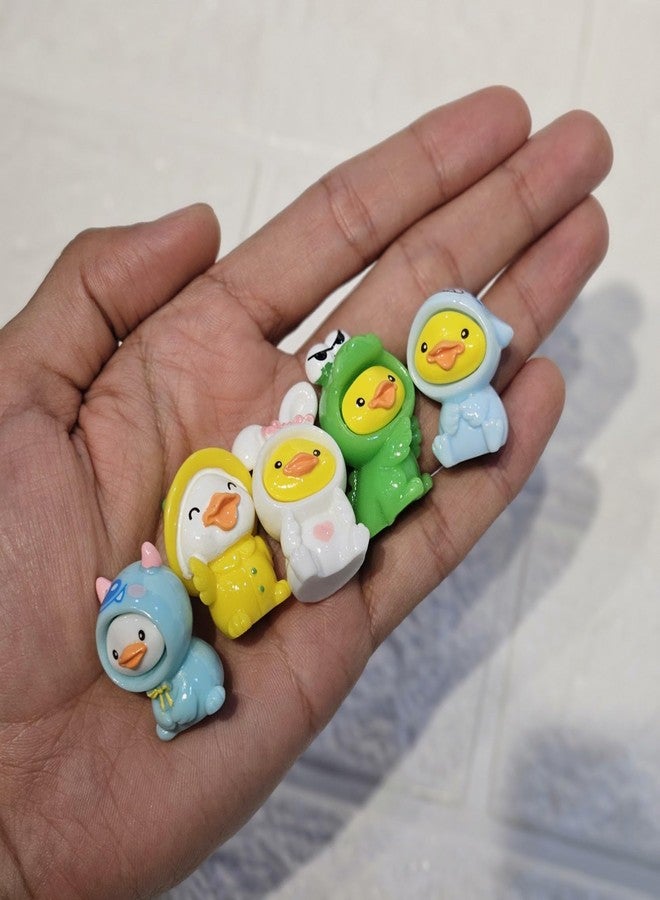 ARUNA DECOR Miniature Ducks Set of 5 for Fairy Garden Decor, Dollhouse Accessories, DIY Terrarium & Cake Decoration, Cute PVC Mini Animal Figurines for Home Decor & Gifting - Image 2
