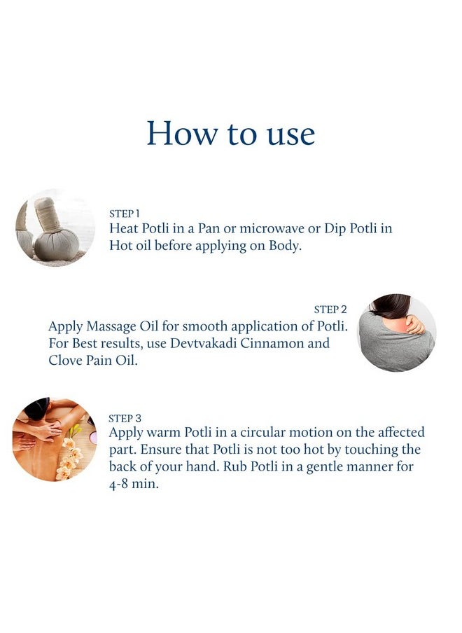 Blue Nectar - Ayurvedic Pain Relief Combo: Pain Relief Oil - 100Ml & Compress Potli - 175G | For Body, Back, Knee, Joint And Legs Massage - Image 1