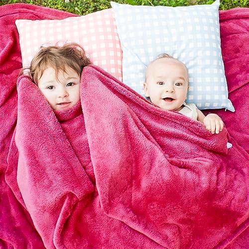 cagulax Fleece Pink Throw Blanket for Couch Cozy Soft Throws Lightweight Fall Fuzzy Couch Chairs Sofa Bedroom Living Room 50x70 inch Boys Girls Adults Student - Image 2