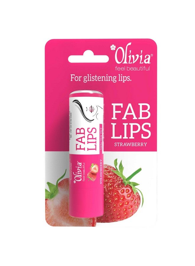 Olivia Fab Lip Balm with Jojoba Oil & Vitamin E - Strawberry | Intense Moisture | Soft, Smooth Finish | Hydrating Lip Color for Daily Use | Non-Sticky Texture | Natural-Looking Tint for All Occasions | 4.3g - Image 1