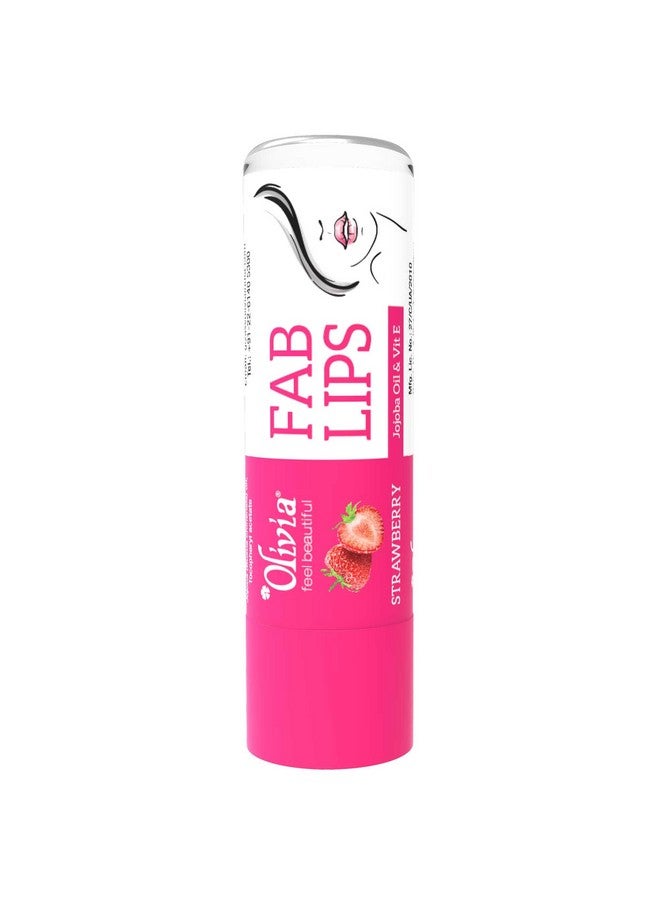 Olivia Fab Lip Balm with Jojoba Oil & Vitamin E - Strawberry | Intense Moisture | Soft, Smooth Finish | Hydrating Lip Color for Daily Use | Non-Sticky Texture | Natural-Looking Tint for All Occasions | 4.3g - Image 2