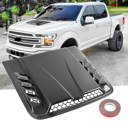 DEERMOTO Universal Car Hood Vent,Car Engine Hood Vents,Hood Scoop Air Vent for Trucks, Suit for Dodge Ram 1500 2500 3500,Chevy Silverado, F-150, F-250, F-350(Black) - Image 1