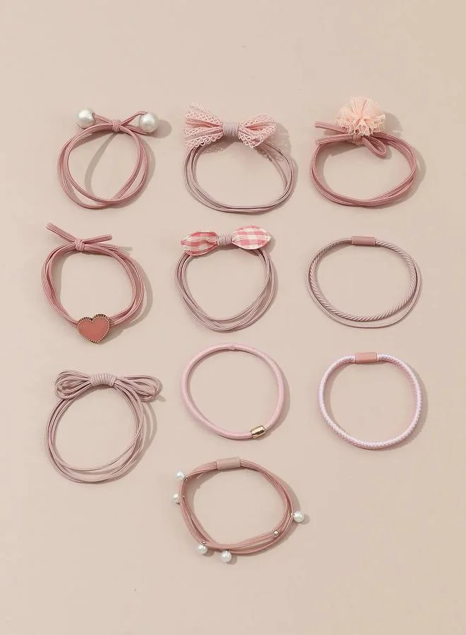 Take Two  Set of 10 - Bow Detail Hair Ties for Women | Best Price UAE